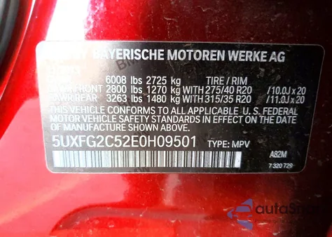 2014 BMW X6 xDrive35I z USA, uszkodzony, nr VIN 5UXFG2C52E0H09501